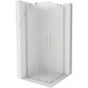 Mexen Velar Duo, sprchový kút s posuvnými dverami 90 x 90 cm, 8mm sklo námraza, brúsená oceľ, 871-090-090-32-97