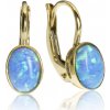 GOLDIE Zlaté náušnice s modrým opálom LEA1213.TR