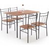 Súprava stôl so stoličkami Halmar dub prírodný/čierny, pre 4 osoby, industriálny štýl