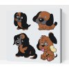 Vymalujsisam.sk Maľovanie podľa čísiel - Roztomilé psie šteniatka Veľkosť: 50x50cm, Rám: Na plastovej doske