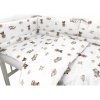 Mantinel s obliečkami do postieľky, 3D sada Bavlna, Méďa pilot - biela, béžová 135x100