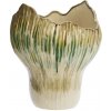 MADAM STOLTZ Kameninová váza Beige / Green / Mustard 29 cm
