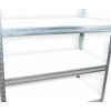 kovový regál bezskrutkový Biedrax 50 x 90 x 120 cm, pozinkovaný - 4 police biele lamino 12mm, 275 kg