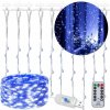 SPRINGOS LED Nano svetelný záves - 3x3m, 300LED, 8 funkcií, ovládač, USB, IP44, modrá