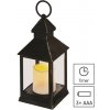 EMOS LED dekorácia – lampáš antik čierna blikajúca, 3x AAA, vnútorný, vintage, časovač DCLV02