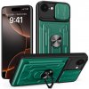 Kryt Magnetic Holder Armor Sliding na iPhone 16e - Zelená