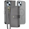 DUX DUCIS Lawa 2v1 odnímateľné flipové puzdro s MagSafe a peňaženkou pre iPhone 15 - šedé - možnosť vrátiť tovar ZADARMO do 30tich dní