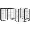 Ohrádka pre psov 14 panelov čierna 50x100 cm práškovaná oceľ-ForU-3115949