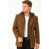Dewberry K7532 MEN'S COAT-PLAIN CAMEL hnedá