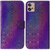 Peňaženkové kožené puzdro COLORFUL na Motorola Moto G32 - Fialová