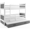 BMS GROUP Patrová postel s přistýlkou RICO 3 90x200 cm, bílá/grafitová (Volba matrace: Pěnová matrace)