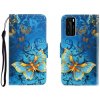 Peňaženkové puzdro Colored Drawing na Huawei P40 –Jade Butterfly