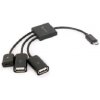 Gembird UHB-OTG-02 Micro USB OTG BM -> 2x USB AF + micro BF, 0,15m