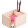 ČistéDrevo Drevený stojan na poznámkovú kocku a perá