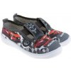 Chlapčenské papuče sivé s červeným autom,s ortopedickou stielkou, na gumičku