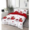 3 dielne obliečky Polycotton Srdiečka červeno biele 200x140cm+90x70cm TiaHome