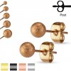 Šperky eshop - Náušnice z ocele 316L, ligotavé pieskované guličky, 3 mm S08.14 - Farba: Medená