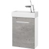 Dreja Skrinka pod umývadlo HOST SZD 40 - N01 Biela lesk / Úchytka T01 / D01 Betón / Levé