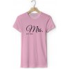 Personal Párové dámske tričko s vlastným textom - Mrs. EST. Farba: Ružová, Veľkosť - dospelý: M