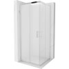 Mexen Rio, štvorcový sprchovací kút s posuvnými dverami 80(dvere) x 80(dvere) x 190 cm, 6mm sklo námraza, chrómový profil, 860-080-080-01-30
