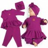 Baby Nellys Luxusná bavlnená sada 3D Nature purpurová Veľ. 62