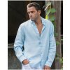 Magic Linen Pánska ľanová košeľa NEVADA vo farbe Sky blue Veľkosť: XL