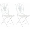 Design-Shop Kovová skladacia stolička Sibell (SET 2 ks) - Biela