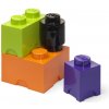 LEGO úložné boxy Multi-Pack 4 ks - fialová, čierna, oranžová, zelená