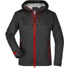 James & Nicholson Bunda JN 1097, 3-vrstvá, softshellová, dámská COT02109781401-black/red S Černá/červená