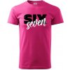 Six seven - písmo - Klasické pánske tričko vyššej gramáže - S ( Purpurová )