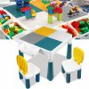 LZQ Detský stôl so stoličkami Set 6 v 1 Kompatibilný multifunkčný stôl pre deti Stavebný blokový stôl Detský stôl na hranie vrátane 163 blokov