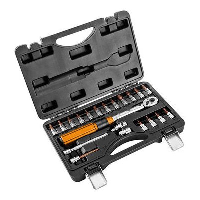 Neo Tools 08-821 / Momentový kľúč so sadou bitov 21 ks / veľkosť 1/4 / kufrík / 5 - 25 Nm (08-821)