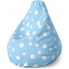 Sablio Sedací vak Pear Biele bodky na modrej - 140 x 100 x 25 cm