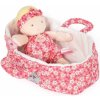 Bábika v košíku Marylou Poupon Couffin Jolijou ružová z jemného textilu 20 cm
