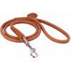 Okrúhle kožené vodítko Soft hnedé 122cm, Šírka: 6 mm