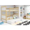 Interbeds Poschodová posteľ Rico 3 trojmiestna borovica 200cm x 90cm biela