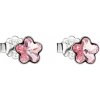 Evolution Group kôstky kvietky dekorované kryštálmi Swarovski svetlo ružová 31080.3