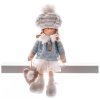 Dekorácia MagicHome Vianoce, Deti, modré, sediace, 22 cm