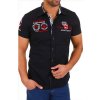 Carisma pánska košeľa krátky rukáv slim fit 9002 čierna