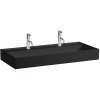 LAUFEN Kartell závesné umývadlo s dvomi otvormi, bez prepadu, 1000 x 460 mm, matná čierna, H8163377161151