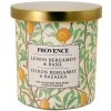 Vonná sviečka v skle PROVENCE 30 hodín bergamot, bazalka