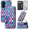 Peňaženkové kožené puzdro COLORFUL na Huawei Nova 10 – Fialové šupiny