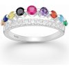 Strieborný prsteň Arielle – farebný 57