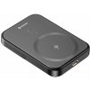 Swissten Powerbanka PD 20W 5000 mAh, MagSafe s integrovanými káblami USB-C a Lightning - čierna