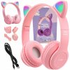 Słuchawki bezprzewodowe na uši LEDCLICK Mačacie uši SŁUCHAWKI BEZPRZEWODOWE PRE DETI LED