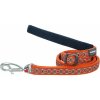 Nylonové vodítko Red dingo hadie oči oranžové, šírka: 25 mm