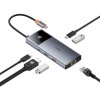 Baseus Dokovacia stanica Metal Gleam 2 Series 6v1 sivá (2xUSB 3.0, USB-C, USB-C PD, HDMI, Ethernet R B00061802813-00