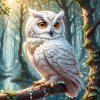 Diamantový obraz Biela sova v lese
