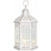 Lampáš MagicHome Vianoce Morocco, LED teplá biela, biely, 3xAAA, plast, časovač (18 x 15 x 32 cm)