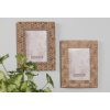 Clayre & Eef Hnedý dekoratívny fotorámik v dekore dreva - 16*1*21 cm / 10*15 cm - Clayre & Eef